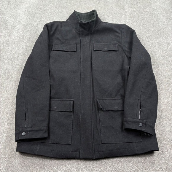 Calvin Klein Europe Mens Black Wool Blend Jacket Coat XL Extra Large - Picture 1 of 12